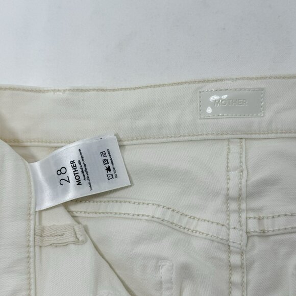 Mother Jeans Bootcut Wide Flared Pants Women Size 28 High Rise Cream Boho Retro - Picture 4 of 12